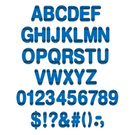 Eureka Crayola Letter, Number, Punctuation Mark, and Symbol Classroom Decorations for Teachers, 4" H, 178 Pieces, Blue