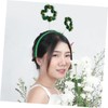 Healeved St Patricks Day Shamrock Headband for Women Green Striped