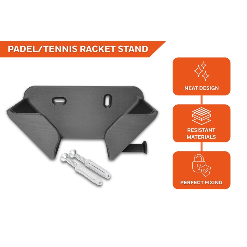 Ricreo Padel and Tennis Racket Wall Mount - Comfortable and