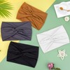 DRESHOW Paquete de 4 diademas de turbante para mujer, anchas
