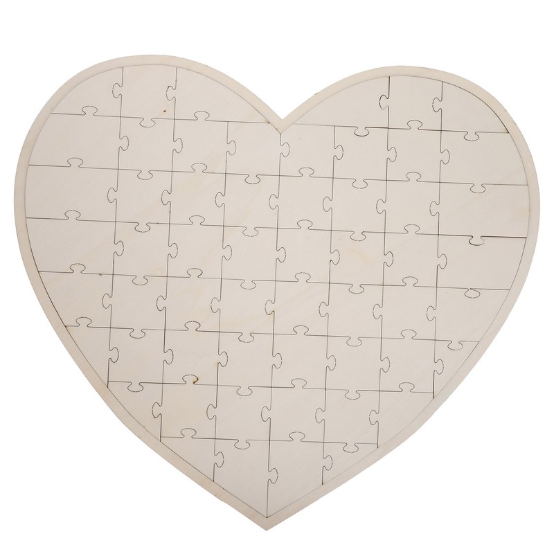 Wooden Heart Puzzle Wedding Games Personalization Message Board Craft Decorations