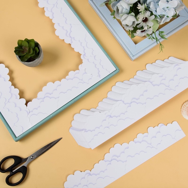 AWIZOM 75.6 Feet Sky Cloud Bulletin Board Borders White Clouds