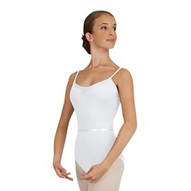 Capezio 126mm Pinch Front Camisole Leotard, White, L
