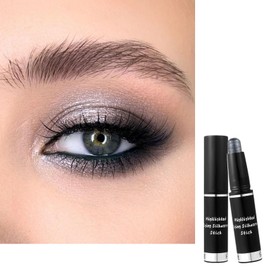 Metallic Black Eyeshadow Stick Cream Eye Shadow Stick, Shimmer Glitter Dark Grey Eye Shadow Pen, Highly Pigmented Smooth Long Lasting Waterproof Eyeshadow Pencil