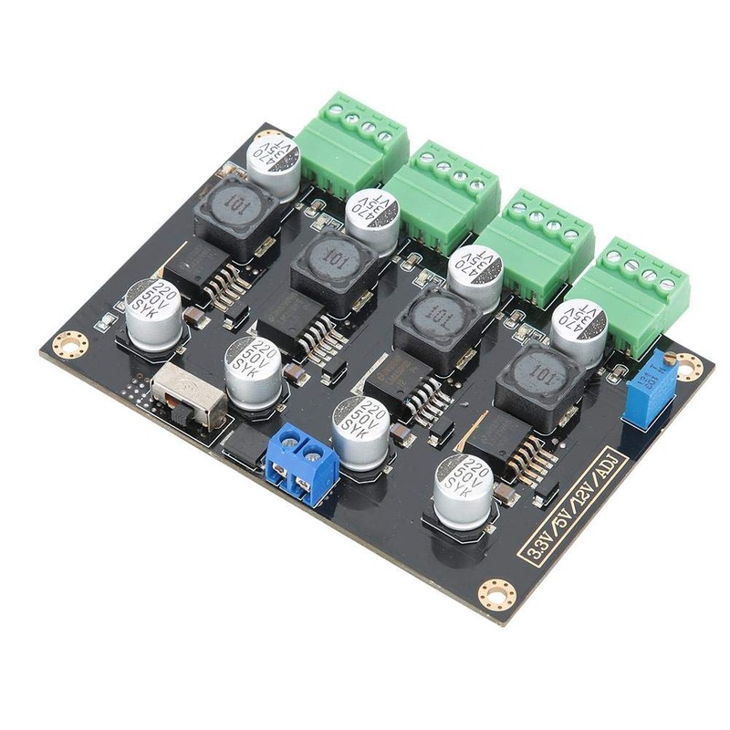Multi-Channel Power Supply Module with 3.3V/5V/12V/ADJ, Adjustable Voltage Output Buck