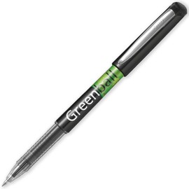 Pilot GreenBall Liquid Ink Rollerball Pen - Begreen Range 89% Recycled - Pack of 6 Pens - Medium 0.7mm Nib - Ideal for Writing, School, Home, Revision, Office. (Black)