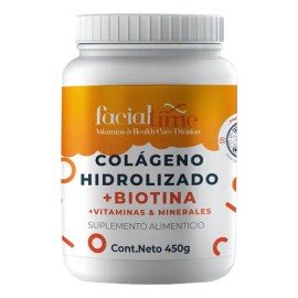 Cólageno Hidrolizado Biotina + Acido Hialurónico De 450g Sabor Sin Sabor