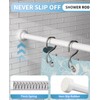Emlaoe White Shower Curtain Rod 34-96 Inches(2.8-8ft) Adjustable Shower Rod