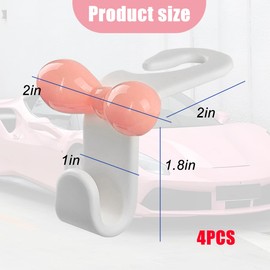 BELOMI 4PCS Car Seat Headrest Hooks, Cute Bow Vehicle Back Seat Hanger for Purses Bag, Auto Interior Backseat Storage Hanging Organizer Accessories, Universal for SUV Sedan Truck (White)