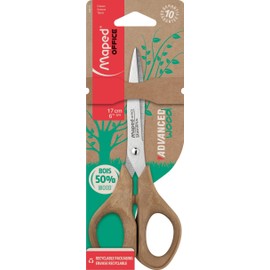 Maped - Advanced Wood Scissors, 17 cm, Symmetrical, Brown