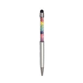 Rainbow Crystal 2 in 1 Ball Point Pen Touch Screen Stylus Pen (Silver)
