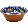 Handmade Hand Painted Portuguese Pottery Serving Bowl (Floral), 10” x