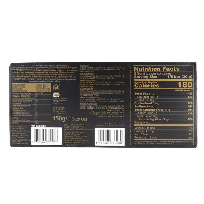 Delaviuda Turron Crunchy Almond Nougat - (3 Pack) W/ Quick