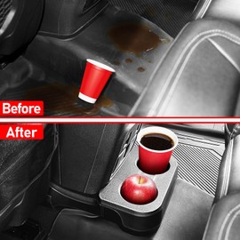 XWQZ Rear Cup Holder for Ford Bronco 2021 2022 2023 2024 2025 2/4 Door,Upgrade Removable Floor Console Storage Organizer for Bronco Interior Accessories,Expander Drink Holder Back Seat Storage Tray