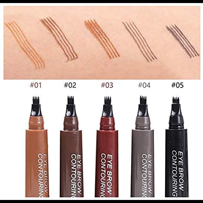 QUEMISS Eyebrow Pen Microblading 4 Fork Tip Eyebrow Pencil Creates