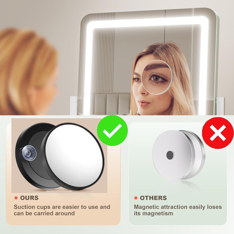 Gvnkvn Lighted Makeup Mirror, Hollywood Vanity Mirror with Lights, Three