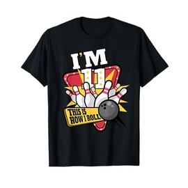 Bowling Birthday Party 11 Year Old 11th Kids Boys Girls Gift T-Shirt