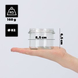 KADAX Small Preserving Jars, 235 ml, Fi82 Jars, Mini Jars for Honey and Spice, Jam Jars with Lids, Airtight Jars for Gifting (Without Lids, Pack of 20)