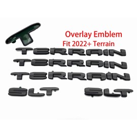 Unbranded 5PCS For 2022-2023 GMC Terrain DOOR TAILGATE SLT Overlay EMBLEM Matte Black