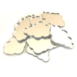 Super Cool Creations Cloud Shaped Crafting Mirrors, Set of 10, Many Colours, Shatterproof Acrylic, Black, Pack of 10 x 6cm