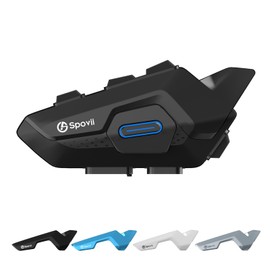Spovii H9 Motorcycle Intercom Bluetooth 5.1 Wireless Communication System Music Sharing & Voice Assistant (Single)