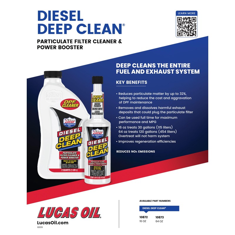 Lucas Oil 10872 Oil Diesel Deep Clean, 16 Ounce