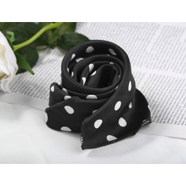 Allegra K 50cm 1950s Vintage Retro Polka Dots Square Scarf Head Neck Scarves Kerchief Neckerchief Black