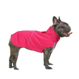 Dog Raincoat rain Jacket Poncho Great for Dog French English Bulldog Pug Terrier pet Waterproof Coat with Reflective Stripe underbelly Protection Pink XS