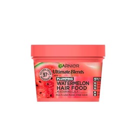 Garnier Hair Food 3-In-1 Fine Hair Treatment Leave-in Mask, 4x More Plumped Hair, For Fine Hair, No Silicones, Vegan Formula, Watermelon, Ultimate Ble