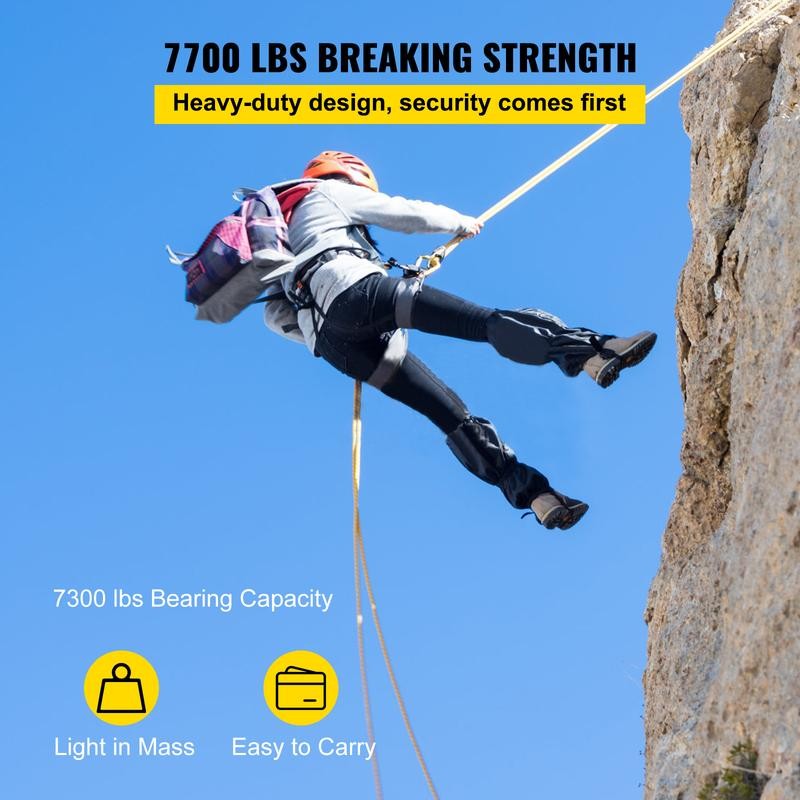 VEVOR Twin Sheave Block and Tackle 7700LBS Pulley 100Ft, 1/2Inch