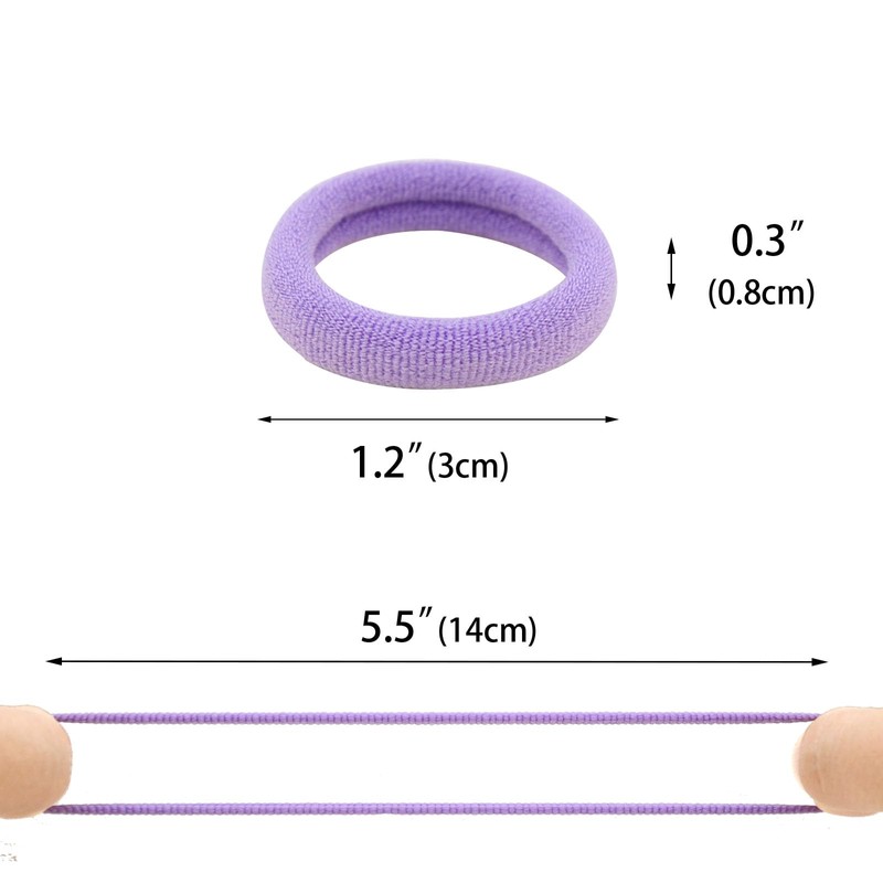 200 Pcs Solid Color Cotton Hair Ties for Women Girls'