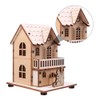 TOYANDONA LED Wooden Christmas House with Lighting DIY Wooden Snow