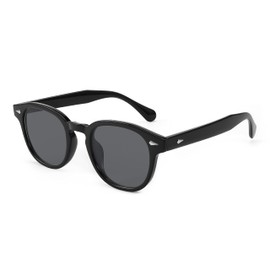 FEISEDY B2350 Women's Men's Sunglasses, Wellington Shape, Square, Retro, UV400, Anti-UV, Small Face, Driving, Travel, Selfie, Black