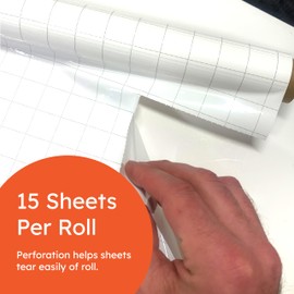 Geyer Instructional Products - 31.5'' x 24'' Portable Static Cling Dry Erase Grid Sheets, Reusable Electrostatic Whiteboard Sheets with Grid Lines, Sticks to Any Surface - 15 Pack