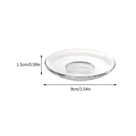 Cabilock Clear Glass Saucers for Tea Cups 3.54 Inch Round Coffee Cup Saucers Set of 4 Decorative Plates for Snacks Desserts Home Cafes