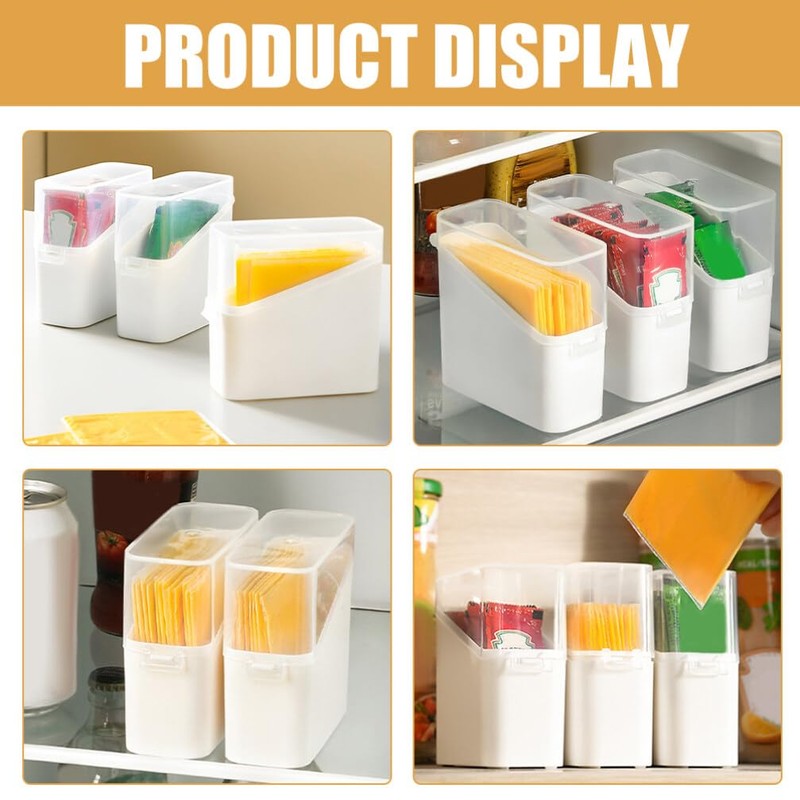 Alipis Cheese Storage Container for Fridge, 2Pcs Sliced Cheese Holder