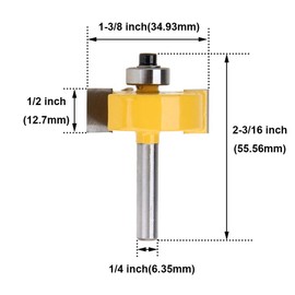 Bestgle 1/4-Inch Shank Rabbet Router Bits with 6 Bearings Set for Woodworking Milling Slotting Cutter Multiple Depths 1/8", 1/4", 5/16", 3/8", 7/16", 1/2"