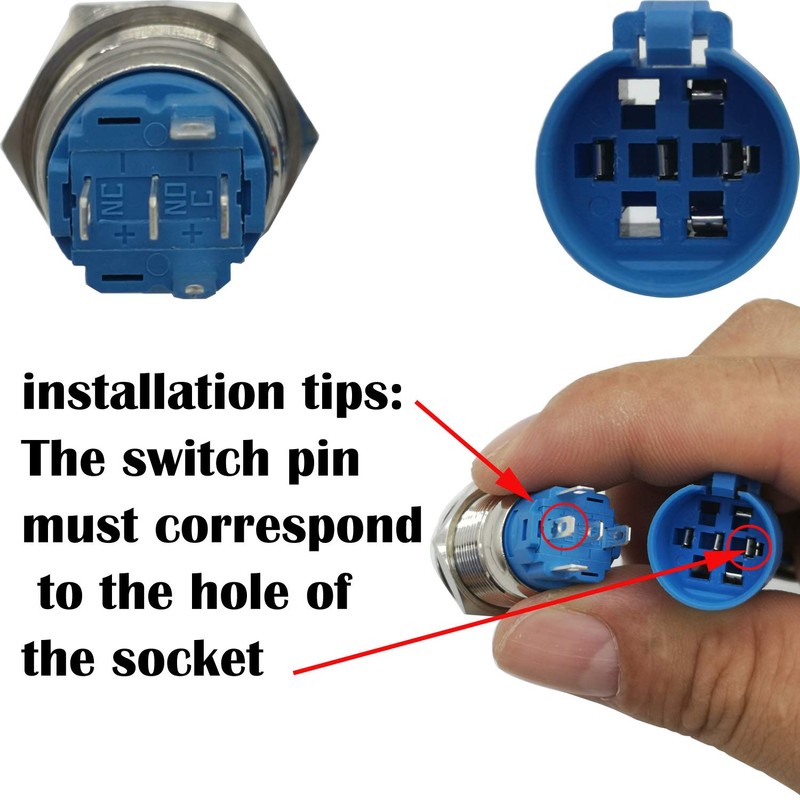 CESFONJER Self-Locking Latching Push Button Switch with Power Symbol, IP67