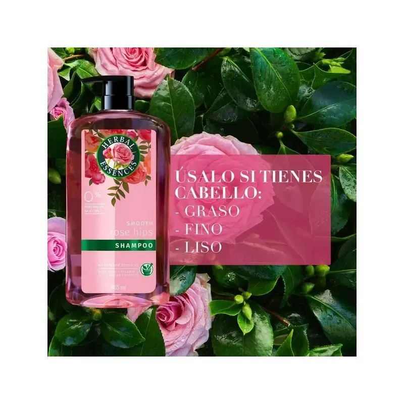 Shampoo Herbal Essences Suavidad Rosa Mosqueta 865 ml