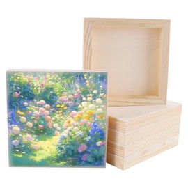 10 Pack Wooden Canvas Board, Artist Wood Panels Unfinished Wood Canvas Art Supplies for Painting, Encaustic Art, Wood Burning, Pouring, Use (6 x 6 Inch)