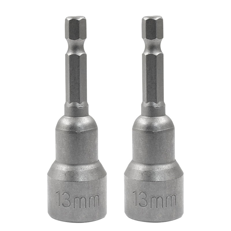 Cjueiom 2pcs 1/4" Quick-Change Hexagon Socket, 13mm Metric Nut Drivers