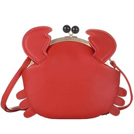 Personalisierte Damen-Umhängetasche im Cartoon-Stil, Krabbenförmige Kuriertasche, Tier-Stil, Damen-Umhängetasche, Damen-, rot