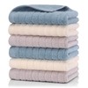 TMVOK Face Towels, Set of 6, Stylish, Scandinavian Style, 100%