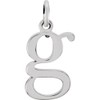 Solid 925 Sterling Silver Lowercase Alphabet Initial Letter g Charm