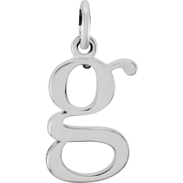 Solid 925 Sterling Silver Lowercase Alphabet Initial Letter g Charm