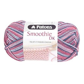 Patons Smoothie Double Kntting Yarn (DK) / 100g Balls and 100% Acrylic Machine Washable Yarn - 16 Colours in The Range - Colour 2019 - Lilac Mix - 1 x 100g Ball