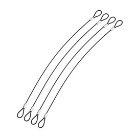 YOKIVE 4 Pcs Safety Cable Locks, Stainless Steel Security Wire Ropes with Double Loop | Great for Homes Doors Fences (Black, 12-Inch, 2mm Dia)