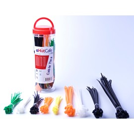 QualGear CT2-MC-200-C Self-Locking Cable Ties, Assorted, 200/Canister