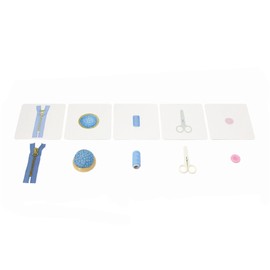 Kiddison Montessori Language Materials Objects with Identical Cards Matching Game Minitures Flash Cards Cleaning Tools Hair Accessories Sewing Items (Sewing Items)