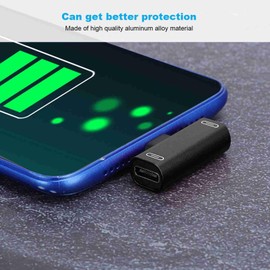 2PCS Type-C USB-C Splitter Audio Charger, Dual USB C Headphone Charger Adapter Type C Splitter for Charging Type-C 1 to 2 Adapter(Black)